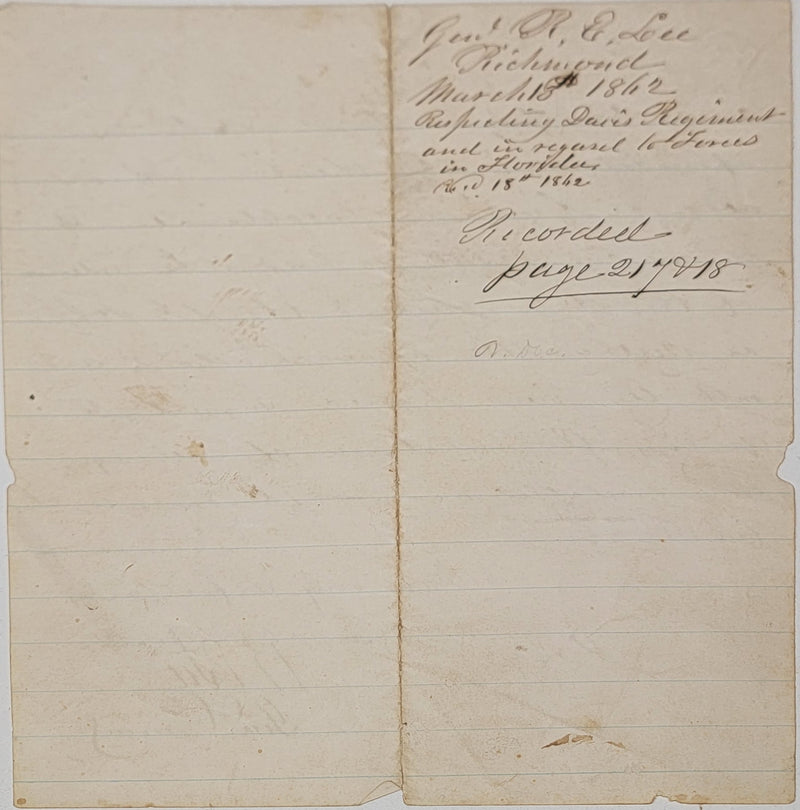 Civil War Letter Written by General Robert E Lee 1862 - $40K Appraisal Value w/ CoA! APR57