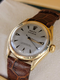 ROLEX Oyster Perpetual Vintage c. 1940s 18KYG Watch - $25K APR Value w/ CoA! APR 57