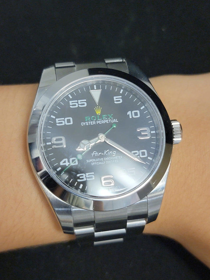 ROLEX Air-King Ref# 116900 Watch w/ Black Dial - $20K APR Value w/ CoA! APR 57