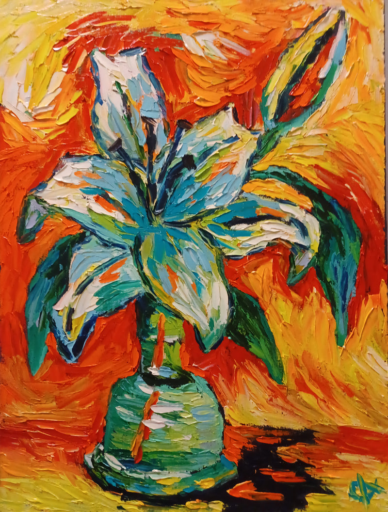 OLEG KUFAYEV "Lily 3" Oil on Canvas - $3K Appraisal Value! APR57
