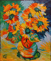 OLEG KUFAYEV "Sunflowers 3" Oil on Linen - $4.5K Appraisal Value! APR57