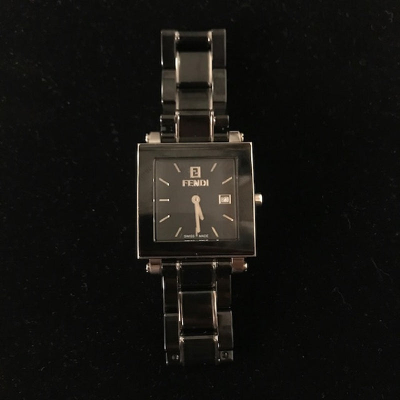 FENDI Roma 1925 Men's Watch SS & Black Ceramic Date Display - $3K VALUE w/ CoA! APR 57