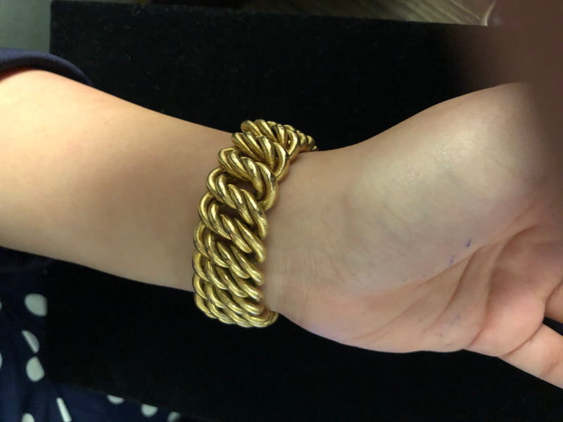 Estate 14K Yellow Gold Mesh & Rope Chain Woven Bracelet – Springer's