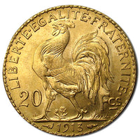 20 Francs France Gold Coin – Rooster (BU) APR 57