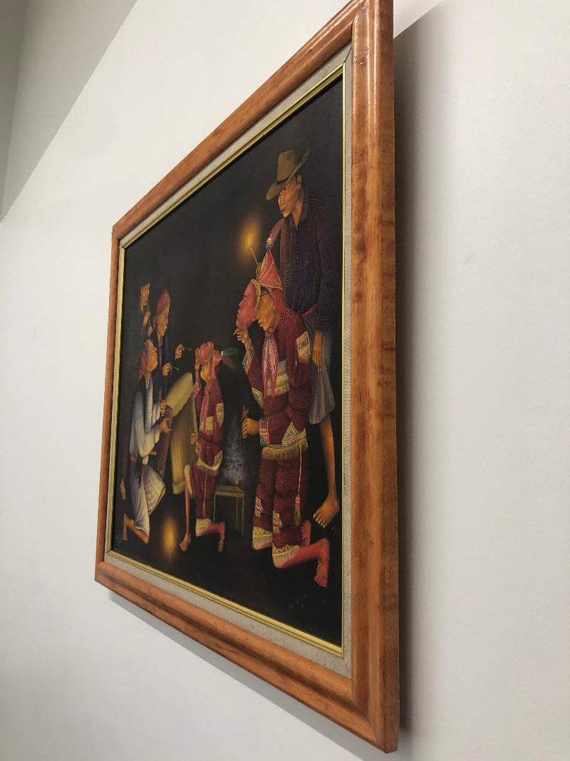 Mariano Gonzalez Chavajay, 'Al Baile,' Oil on Canvas, 20th Century Art - Appraisal Value: $10K* APR 57