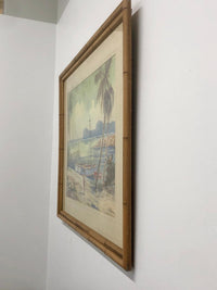 Joseph Hirsch, 'Tropical Beach,' Watercolor Painting, C. 1960s- $10K APR w/ CoA!