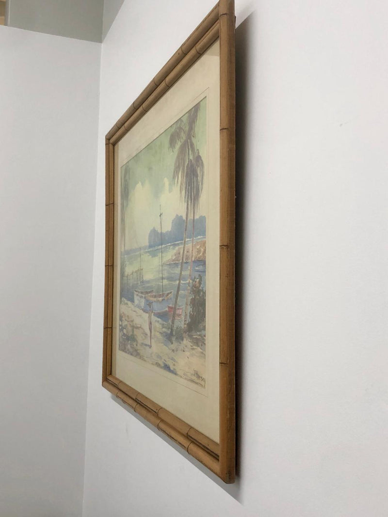 Joseph Hirsch, 'Tropical Beach,' Watercolor Painting, c. 1960s - Appraisal Value: $10K *