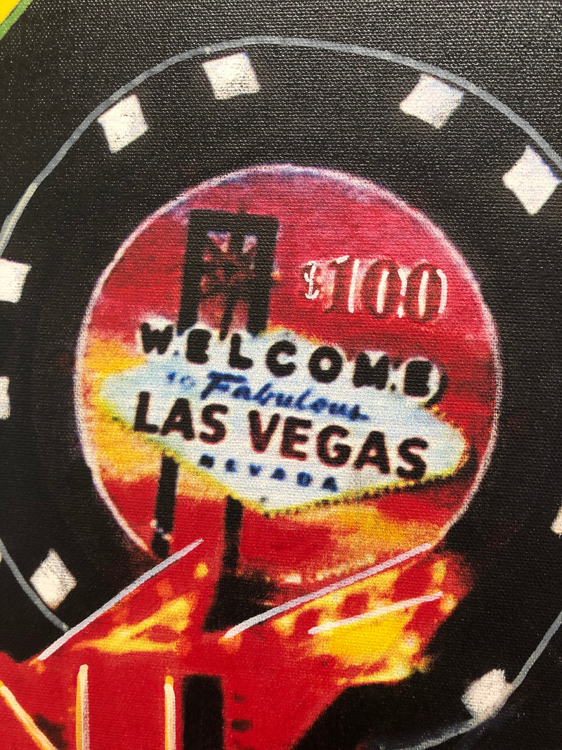 STEVE KAUFMAN, Lucky Las Vegas, Pop Art Silkscreen Oil, C. 2007