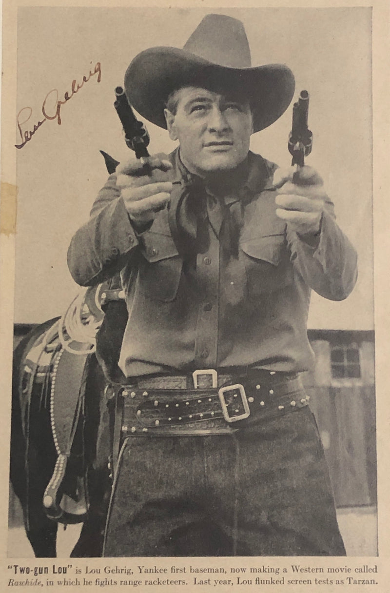 LOU GEHRIG "Two-Gun Lou" Autographed Photo 1938 - $60K Appraisal Value! ✓ APR 57