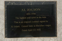 AL JOLSON Signed Contract Highest Paid in Showbusiness April 23 1931 - $100K Apr Value* APR 57