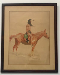 FREDERIC REMINGTON A Cheyenne Buck, Signed Chromolithograph, c.1901 - $20K Apr Value* APR 57