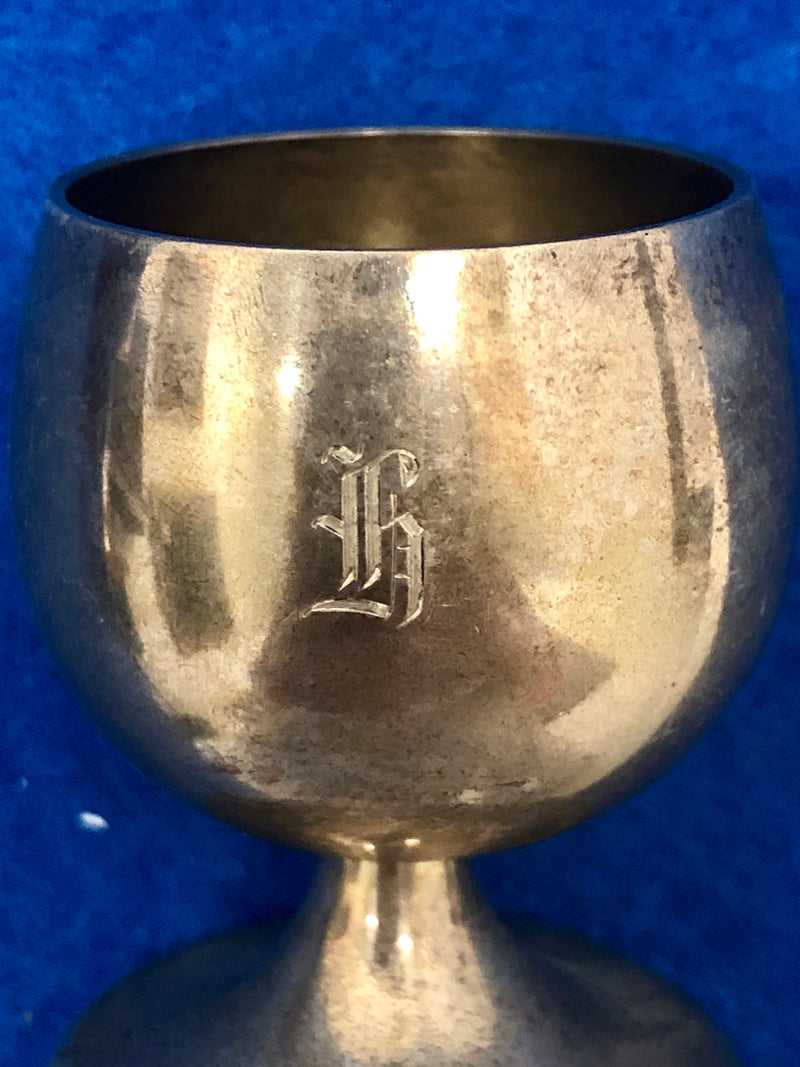 TIFFANY & CO. Sterling Silver 4 Cordial Cups Monogram G 22595, 1938 - $2K Apr Value* APR 57