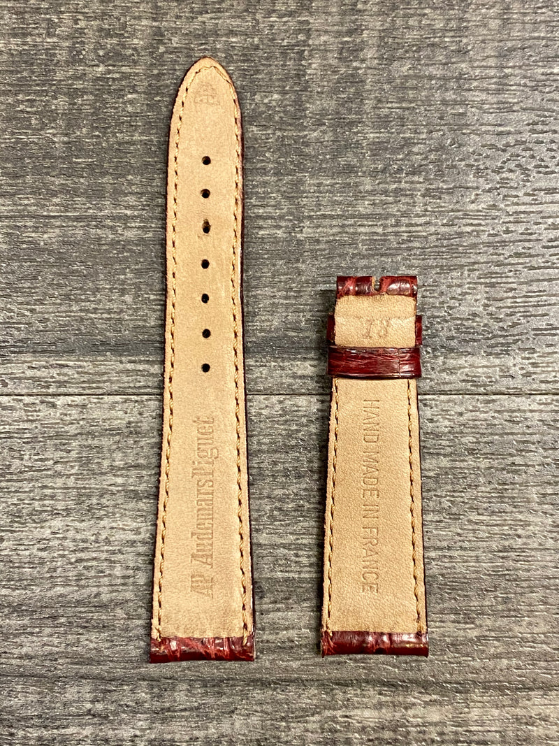 AUDEMARS PIGUET Burgundy Crocodile Leather Watch Strap - $800 APR VALUE w/ CoA! ✓ APR 57