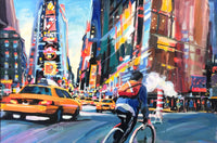 PATTI MOLLICA "Times Square Biker" Acrylic on Canvas - $12K Appraisal Value APR 57