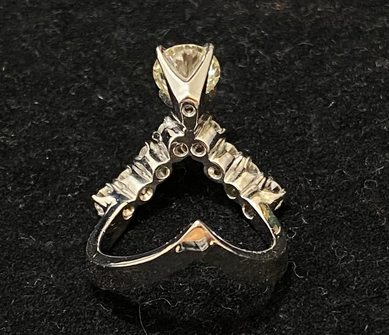 Unique Custom Design 9-Diamond V-Shaped Ring in Solid White Gold -  $65K Appraisal Value w/CoA} APR57