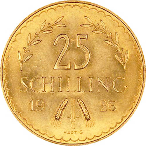 25 Schilling Austrian Gold Coin AU (Random Year) APR 57