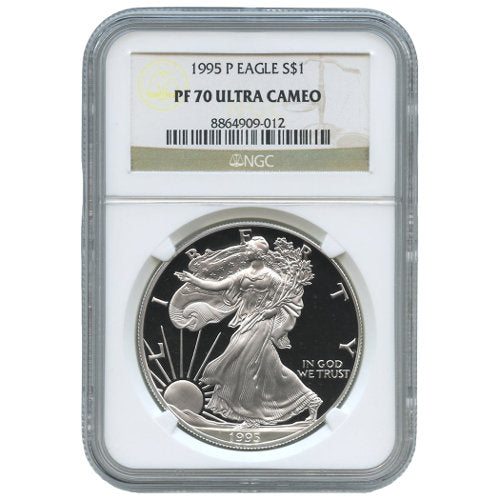 1995-P 1 oz Proof American Silver Eagle Coin NGC PF70 UCAM APR 57
