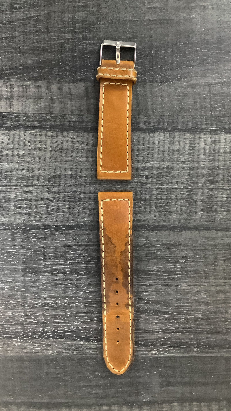 GLYCINE Original Brown Heavy Leather Watch Strap - $305 APR VALUE w/ CoA! ✓ APR 57