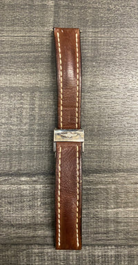 BREITLING Brown Padded Crocodile Leather Watch Strap - $600 APR VALUE w/ CoA! ✓ APR 57