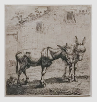 KAREL DUJARDIN “Two Donkeys” 1652 Etching on Paper - $20K APR Value w/ CoA! + APR 57