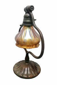 TIFFANY STUDIOS 1920s Art Nouveau Bronze 419 Lamp with Shade - $20K APR VALUE w/ CoA! +✓ APR 57