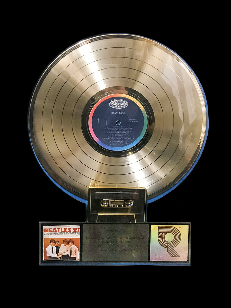 THE BEATLES “Beatles VI” 1965 RIAA Gold Record - $20K APR Value w/ CoA! +✓ APR 57