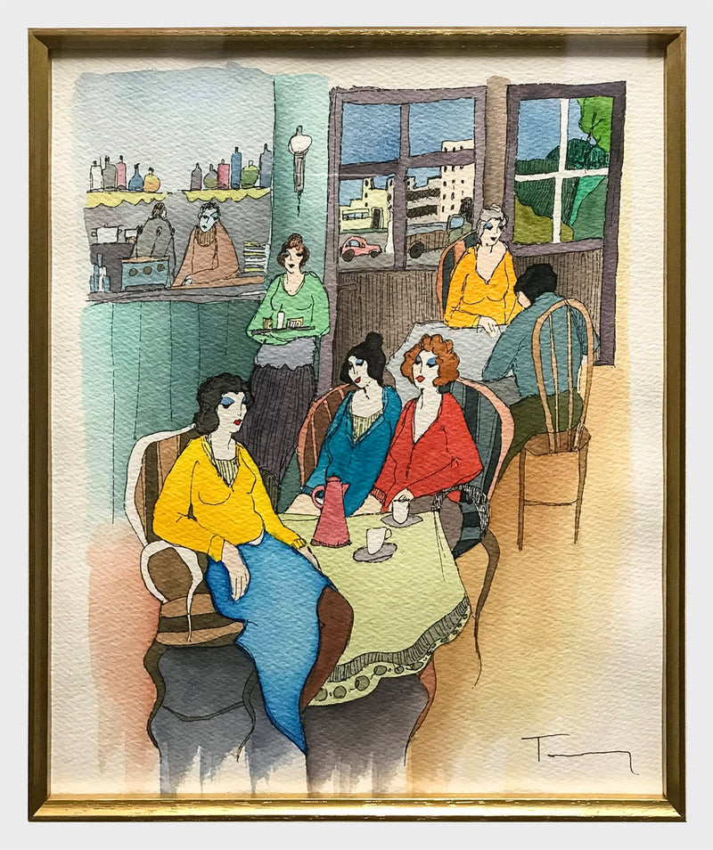 Itzchak Tarkay “Waiting for Lunch #10” 2005 Signed Serigraph on Paper, Professionally Matted & Framed - $10K Appraisal Value w/ CoA!!! APR 57