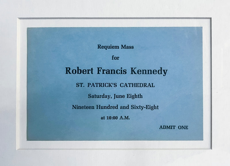 ROBERT F. KENNEDY 1968 Requiem Mass Invitation Card - $10K Appraisal Value! APR 57