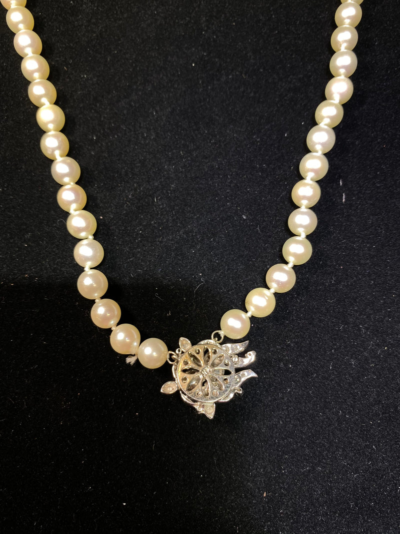 Beautiful 99-Pearl Double Strand Necklace in SWG - $15K Appraisal Value w/ CoA! } APR 57
