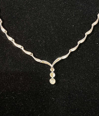 Contemporary Designer Solid White Gold Diamond Necklace! - $10K Appraisal Value w/ CoA! } APR 57