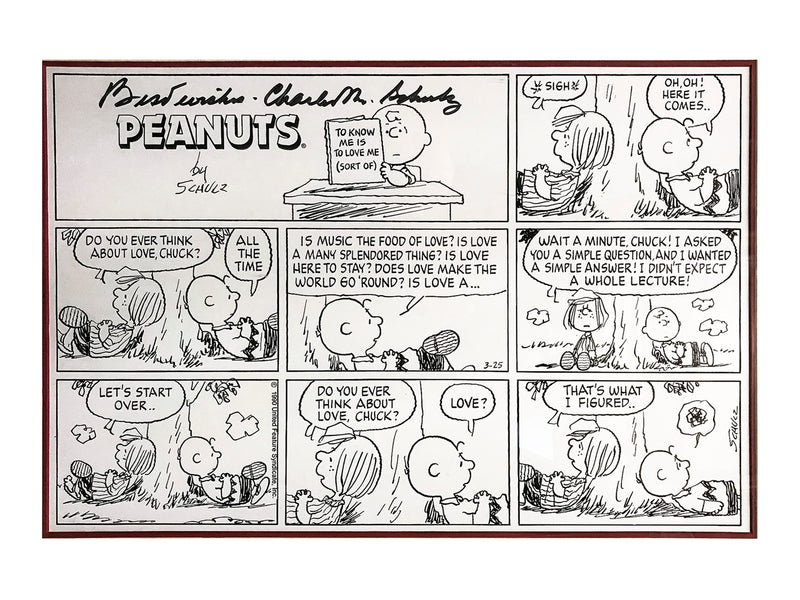 CHARLES SHULZ 1960s Autographed Peanuts Large Print - $20K APR Value w/ CoA! APR 57