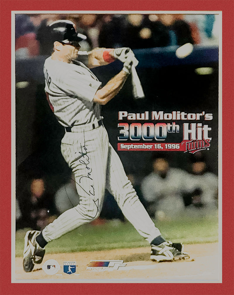 PAUL MOLITOR 1990s Autographed 3000th Hit Framed Print - $4K APR Value w/ CoA! + APR 57