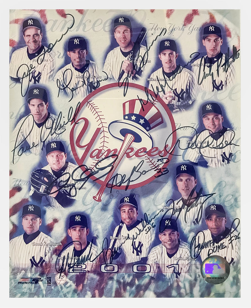 NEW YORK YANKEES Rare Autographed 2001 Print with 13 Player Signatures - $6K APR Value w/ CoA! + APR 57