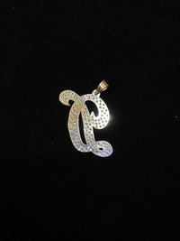 Very Unique Designer’s Initial D pendant w 118 Diamonds in Solid White Gold $8 Appraisal Value w/CoA} APR 57