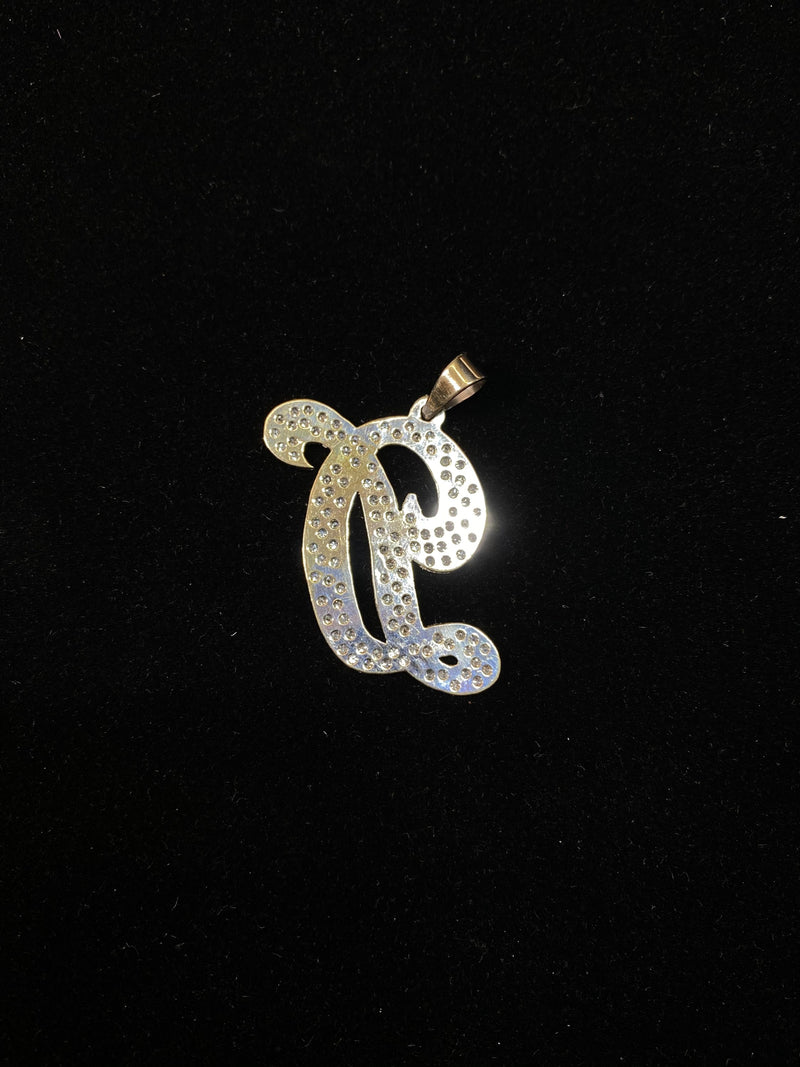 Very Unique Designer’s Initial D pendant w 118 Diamonds in Solid White Gold $8 Appraisal Value w/CoA} APR 57