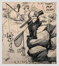 Milton Gross "That's my Pop!" c. 1915 Ink on Paper Drawing -w/CoA- & $100K APR + APR 57