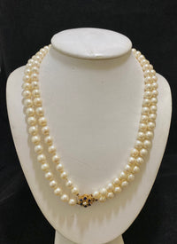 1940's Antique Design Solid Yellow Gold 114 Pearl Strand Necklace w/ 6 Sapphires! - $15K Appraisal Value w/CoA} APR57