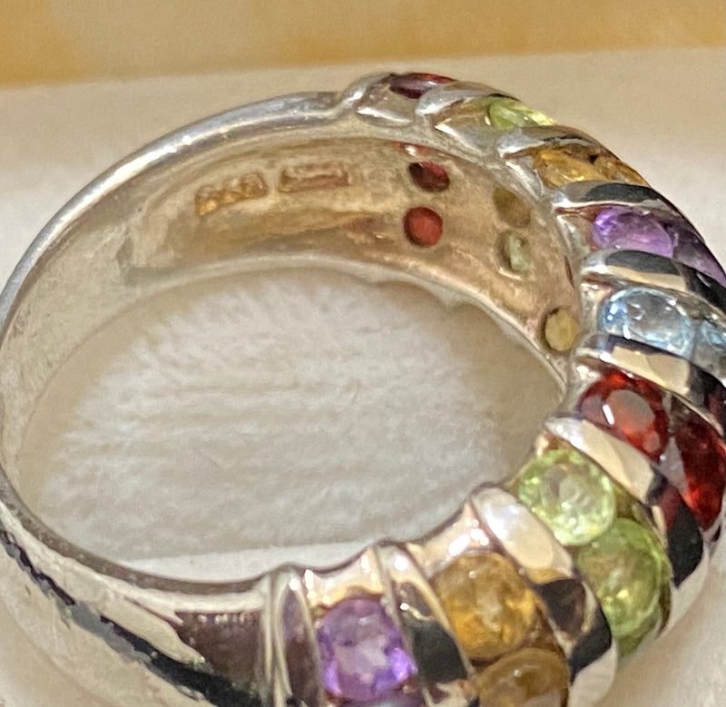 Unique Designer Sterling Silver 32-Gemstone Ring - $1.5K Appraisal Value w/CoA} APR57