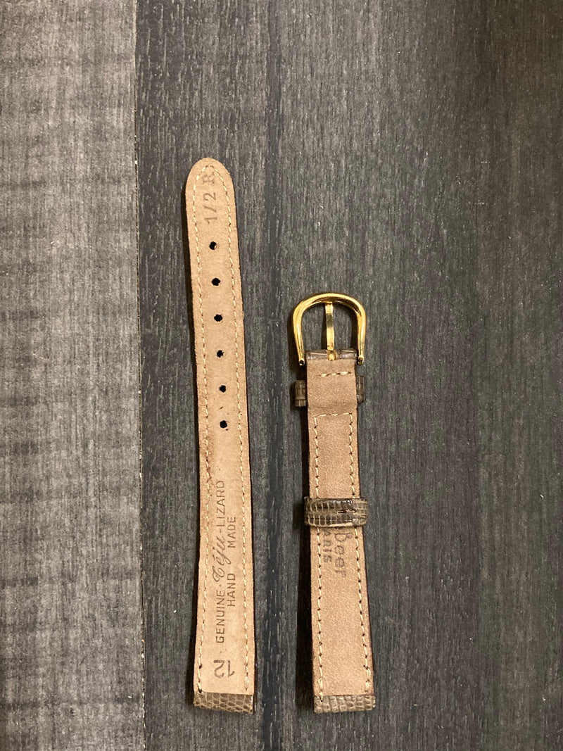 Gray Lizard Leather Padded Watch Strap - $400 APR VALUE w/ CoA! ✓ APR 57