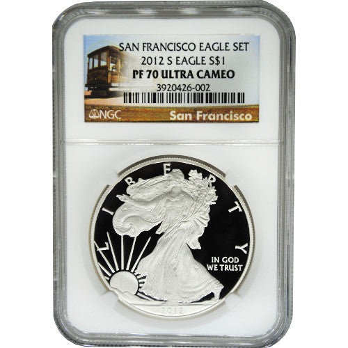 2012-S 1 oz American Silver Eagle Coin NGC PF70 UCAM APR 57