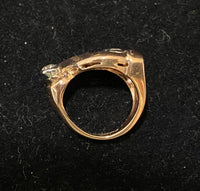 Victorian Era Antique Design Solid Rose Gold & Platinum with Diamond & Ruby Ring - $10K Appraisal Value w/CoA} APR57