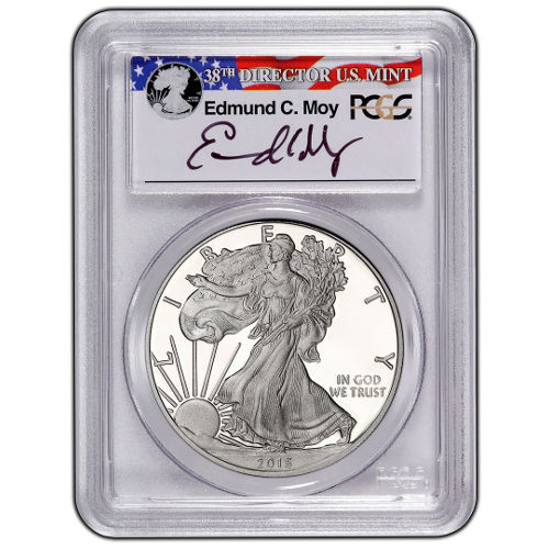 2015-W 1 oz American Silver Eagle Coin PCGS PR70 DCAM (FS, Ed Moy Fun Show) APR 57