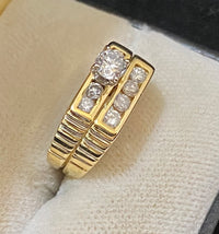 Unique Designer Solid Yellow Gold 9-Diamond Multi-set Ring - $6K Appraisal Value w/CoA} APR57