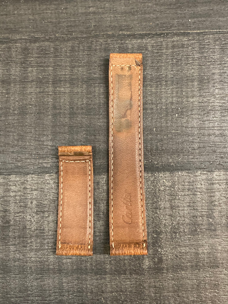 CARTIER Brown Padded Leather Watch Strap for Deployment Buckle