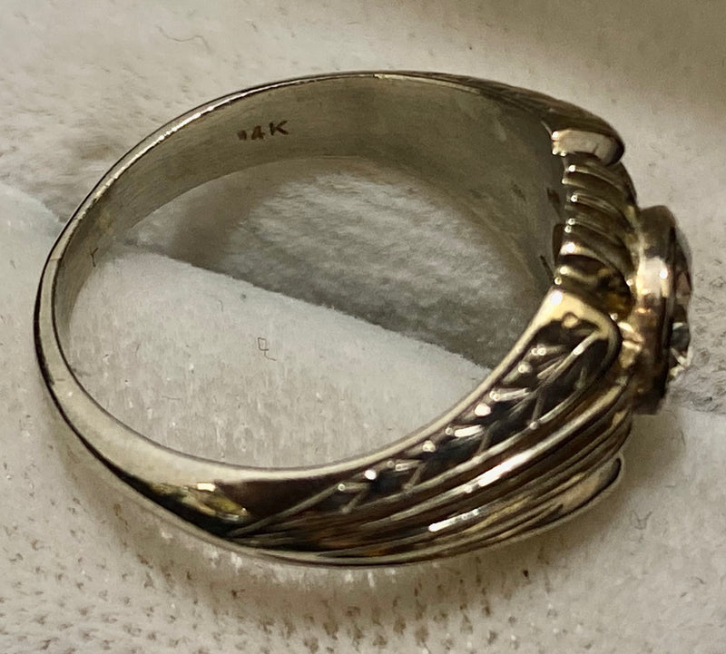Unique Designer Solid White Gold Single-cut Diamond Ring - $20K Appraisal Value w/CoA} APR57