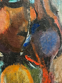 HADASSAH TAL-VARDI Signed Abstract Oil on Canvas Portrait, 1963 - $25K APR Value w/ CoA! APR 57