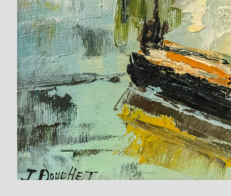 J. Douchet, Parisian Scene 1950s Signed Oil on Canvas - $3K APR Value w/ CoA! + APR 57