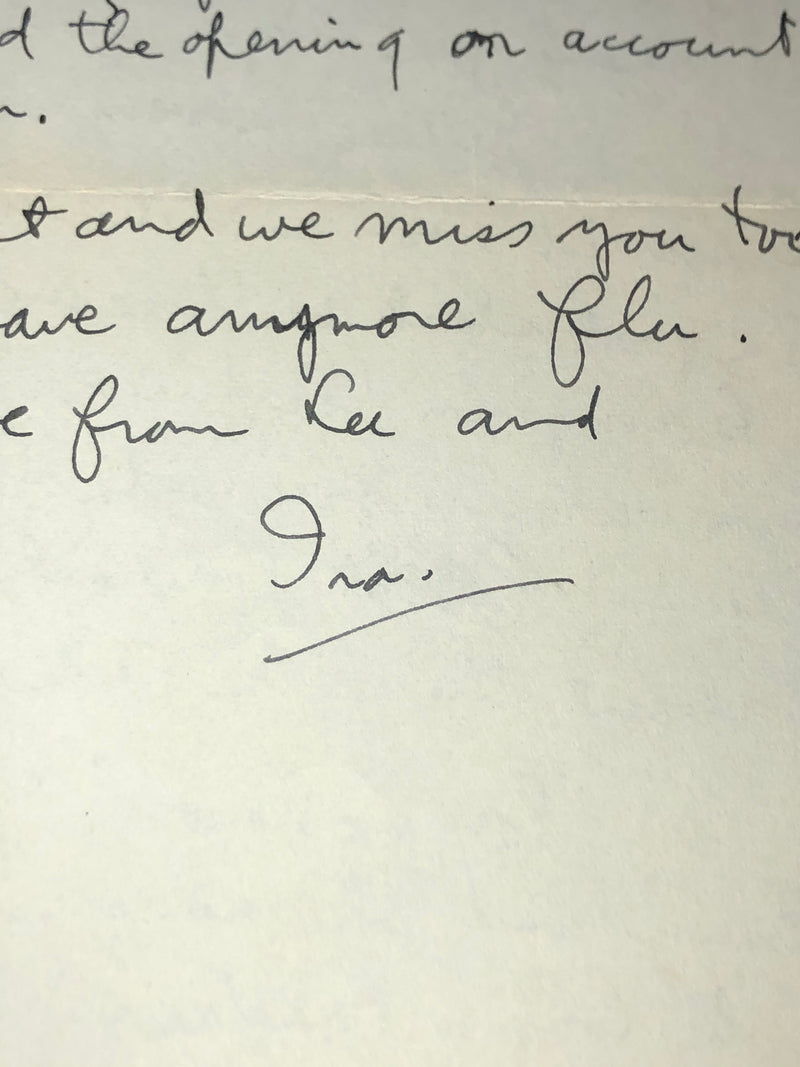 Ira Gershwin Hand-Written Letter to Irving Drutman - $10K APR Value w/ CoA! APR57