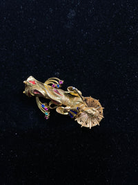 Japanese Lady  Ruby, Sapphire, Emerald, & Enamel Brooch/Pin in 18K Yellow Gold - $10K Appraisal Value w/ CoA! } APR 57