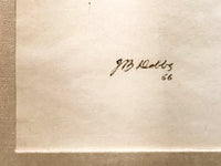 John Barnes Dobbs, 1966 Signed Watercolor and Ink Drawing - $2K APR Value w/ CoA! + APR 57
